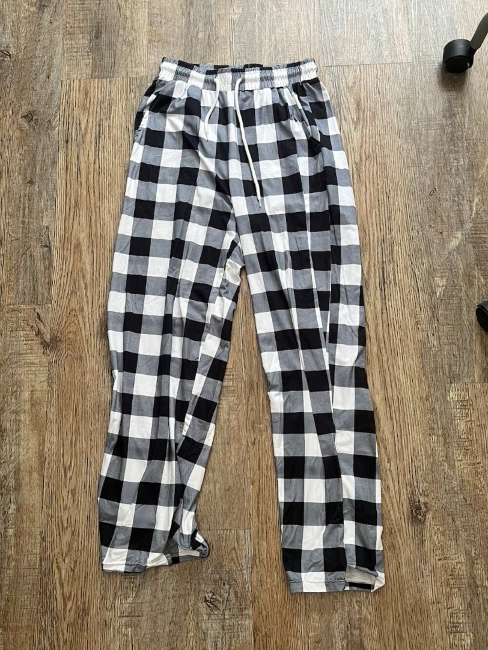 Women's Flannel Black and White Checkered Pajama Pants